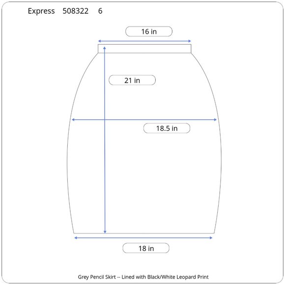 EXPRESS Classic Gray Pencil Skirt with Leopard Print Lining - Picture 6 of 6